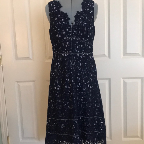 Vineyard Vines 145th Kentucky Derby Navy Blue Lace Blue White Stripes Dress 10 - Picture 1 of 16